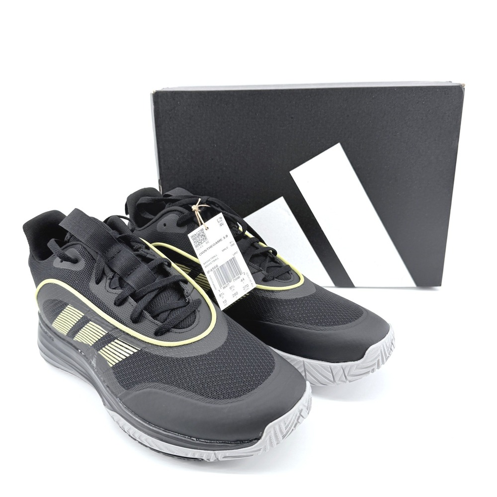 NEW Adidas OwnTheGame 3.0 Mens 10 Basketball Shoes Black Gold IF4566 Sneakers